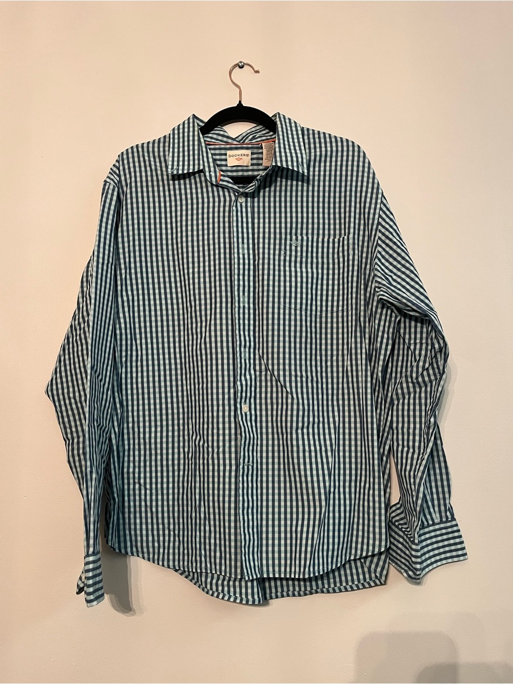 Dockers Blue & Green Gingham Button-Down Shirt